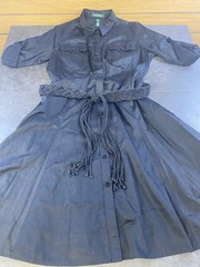 Lauren Ralph Lauren Women&rsquo;s Black Belted Shirt Dress 100% cotton Size 16-NWT