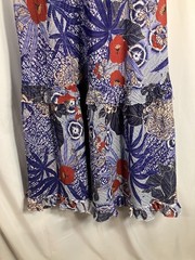 One Season Australia Blue Artsy Print Maxi Dress Medium Beach Resort Boho