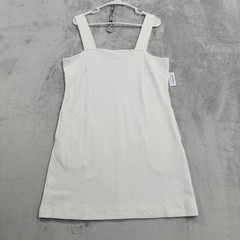 NEW Old Navy Dress Womens L White Sheath Mini Square Neck Pockets Jersey Casual