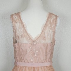 HITHERTO Blush Lace Tulle Sleeveless Dress 14 Party Wedding Engagement C2162