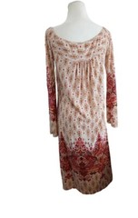 Roper Womens Border Print Bell Split Sleeve Pink Sz M Boho Cowgirl Hippie