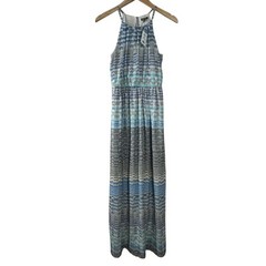 Lily Rose Women&rsquo;s Dress Cream Striped Sleeveless Slit Y2K Summer Maxi Size XS