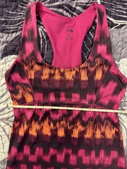The North Face Tank Dress Womens Small Pink Geometric Athletic Racerback Stretch
