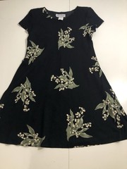 Jessica Howard Black Lily of the Valley Floral A-Line Dress Women’s Size 14 USA