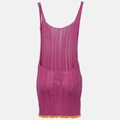 Gimaguas Pink Patterned Knit Sleeveless Mini Dress S