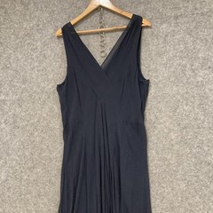 Blue Illusion Dress Womens 3 Blue Silk Maxi Sleeveless V Neck Asymmetric