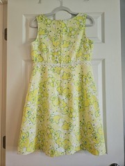 Lilly Pulitzer White Label Shift Dress Koala Bear 8 VINTAGE Yellow Green RARE