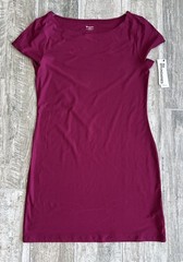 NO BOUNDARIES BURGUNDY SOLID DRESS SIZE LARGE NEW WITH TAGS