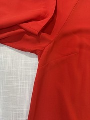 H&M Women’s Red Solid Shift Dress Round Neck Long Sleeve Size L