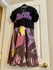 Black Sabbath Reworked OOAK Upcycled Band Tee Dress S M Small Medium Tshirt Ozzy