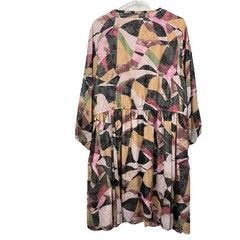 Torrid Colorful Clip Dot Chiffon Keyhole 3/4 Sleeve Dress Size 4X Office Teacher