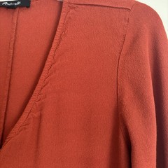 Madewell Sz M Long Sleeve Front Button Down Dress Women&rsquo;s Rusty Orange