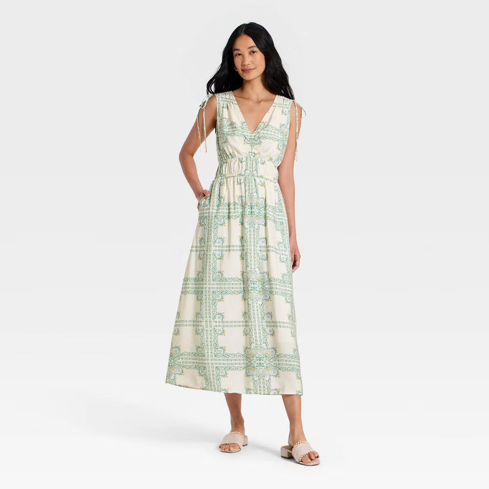Women Side-Tie Midi Dress – A New Day Cream M