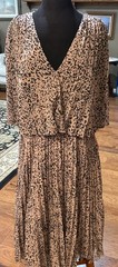 NWT Vintage Halston Heritage Flutter Sleeve Midi Dress Size 16 Rose Marble WOW!!
