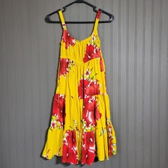 Aloha Fashion Hawaiian Fashion Dress Floral Print Yellow Women&rsquo;s One Size S/M