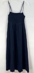 Z Supply Womens Dress Navy Solid Smocked Backless Midi Lightweight Size M New