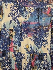 Antica Sartoria Boho Blue Coral Reef Tassel Mini Dress – Mediterranean Style New