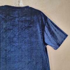 Black Moniker Womens Dress Size L Blue Faux Velvet Round Neck Flowy A Line Shirt