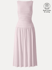 OGL SkinKiss Cooling Boatneck Ruched Midi Bra Dress