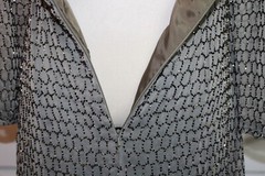 Stephen Yearick Taupe Grey 100% Silk Hand-Beaded Full Length Gown Size 8 Ex Cond