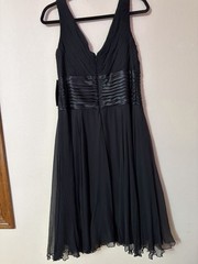 Tadashi collection Elegant, Prom, Event, Luxury Silk dress Size 16 With Broach
