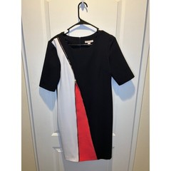 DB Navy, Coral, and White dress with zipper Size 6