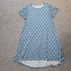 Lularoe Dress Womens Size XL Blue Carly Sheath Anchor Nautical Casual Comfort