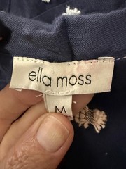 Ella Moss Dress Womens Medium Blue Christina Pick Dot Maxi Shirt Dress Pockets