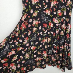 Midnight Hour Moth to the Flame Criss Cross Skater Dress M Boho Whimsigoth