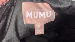 Show Me Your Mumu Mina Midi Dress Womens Small Black Luxe Satin Lined Side Slit