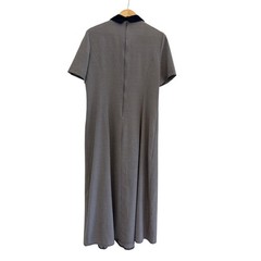Kathie Lee Button Down Houndstooth Maxi Dress Womens 14 Blue Vintage 90s Cottage