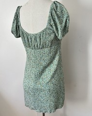 En Creme Mint Green Ditzy Floral Mini Dress Size M