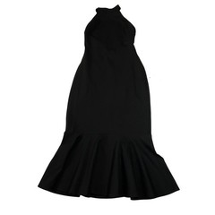 NEW Lulus Chic Masterpiece Black Backless Trumpet Hem Midi Dress Size M LBD Glam