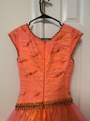 Mori Lee by Madeline Gardner Ball Gown (Orange w/ Pink) (Size 2)