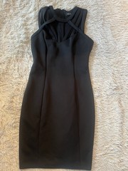 GUESS Black Cut-Out Halter Bodycon Dress Sleeveless Stretch Knee Length Size S.