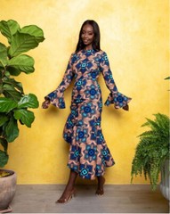 Öfuurë Ivie Ruched Midi Dress -Large – New