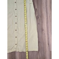 J. Jill Womens 100% Linen Sleeveless Button Front Shirt Dress Pale Yellow Size M