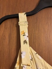 Old Navy Women&rsquo;s Yellow Floral Strappy Sleeveless Short Dress Pockets Size M