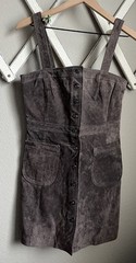 NWT! Express Women&rsquo;s S Genuine Suede Button Down Mini Dress $128