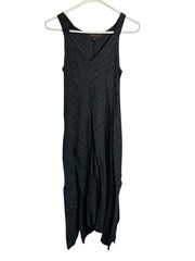 fever womens sleeveless dark grey black tank dress size medium maxi long