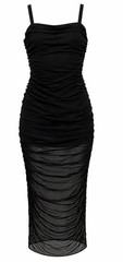 TA3 Sweetie Mesh Column Midi Dress Black Size X Large NWT