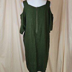 Soft Surroundings Emelia Linen Blend Cold Shoulder Dress Women&rsquo;s Medium Boho