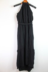 Women&rsquo;s Nine.Eight New York Halter Tie Front High Low Maxi Dress Black Medium