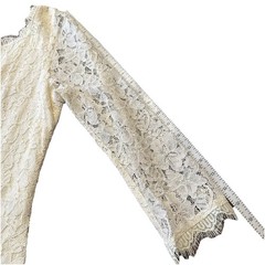 Diane Von Furstenberg DVF Zarita Ivory Stretch Lace Bodycon Full Zip Dress Sz 10