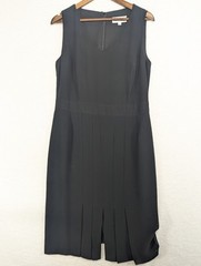 Danny & Nicole Black Sleeveless Pleated Sheath Dress Work Career Size 12