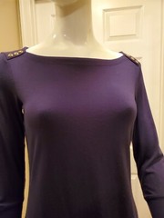 UPF 50 navy Sophie dress xs 93% rayon 7% spandex 3/4 slv reg $138