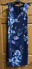 Joseph Ribkoff Signature Dress Size 8 Navy Floral Sleeveless New Without Tags