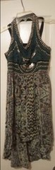 NWT Angie Sz M High-Low Halter Dress with Round and Rectangular Metal Accents