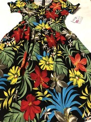 Lularoe Medium NWT Women Amelia Black Tropic Dress Hawaiian 🌺 10/12 8/10 🦄 New