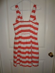 NEW Red Camel Size Medium Womens Dress Orange Pink White Stripes NEW TAGS $50